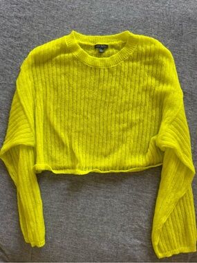 wild fable Neon Yellow Fuzzy Knit Sweater
